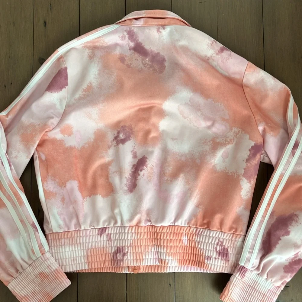 Adidas Girls 7-16 Tricot Printed Fashion Track Jacket in Wonder Clay